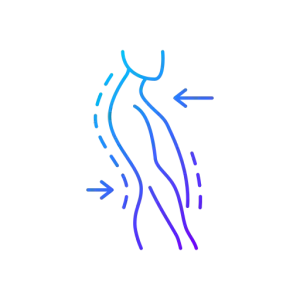 Body lateral view posture highlighted<br />
